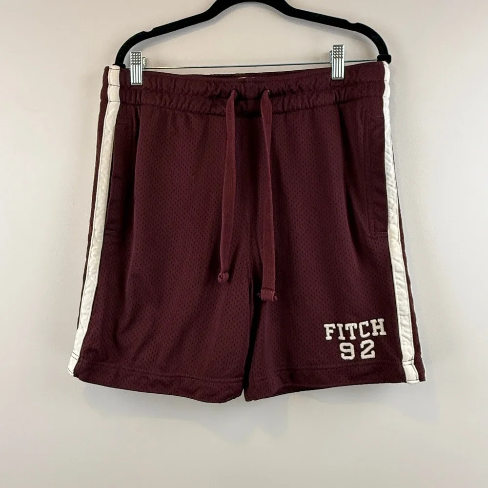 Abercrombie & Fitch Shorts Mens Medium Athleisure Collegiate Mesh Varsity Track